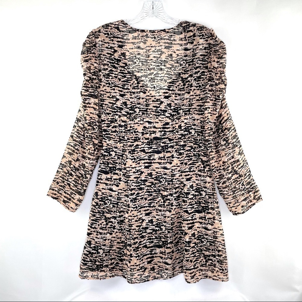 NWOT Zara Animal Print Mini Dress Ruffled Sleeve Sz M - Picture 12 of 13